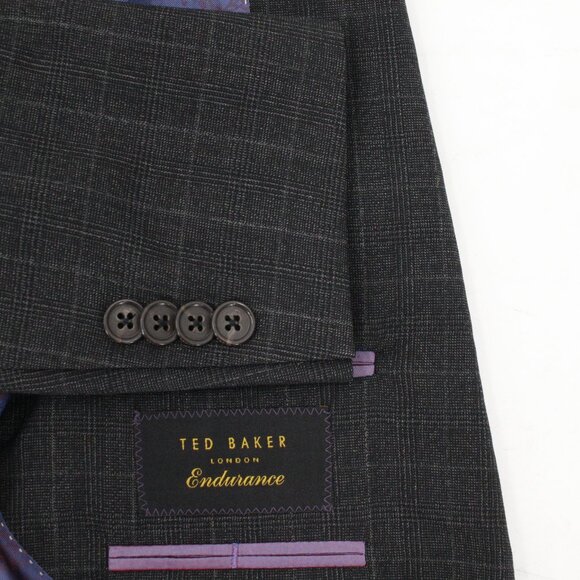 Ted Baker Sport Coat Mens 36S Endurance Plaid Single Breasted Two Button gray - Picture 1 of 13